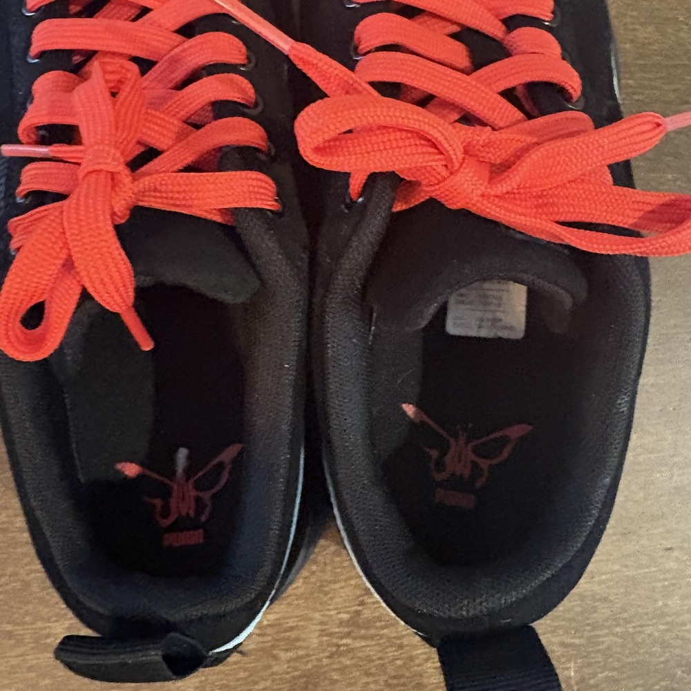 Puma Shoes Womens Size 7 Black Suede Platform Butterfly Sneakers 387294-05 - Picture 6 of 8
